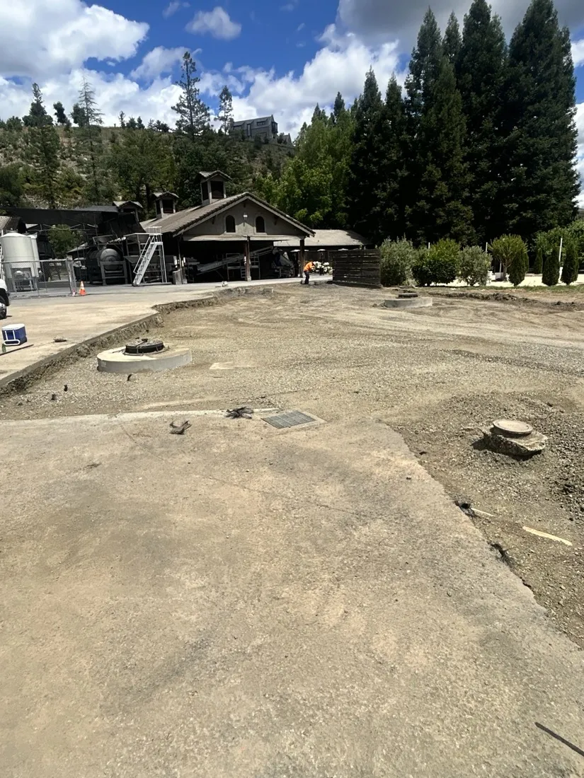 Site grading in progress at a winery property